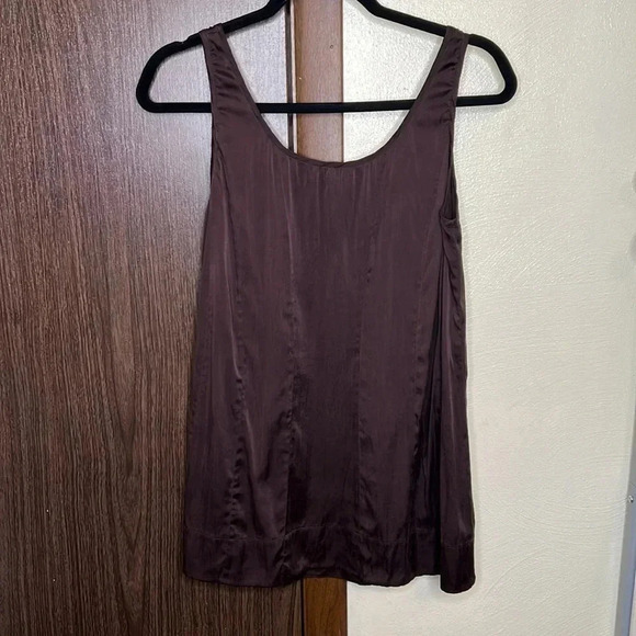 Eileen Fisher Silk Flowy Deep Maroon Tank Top Size S - Picture 2 of 4